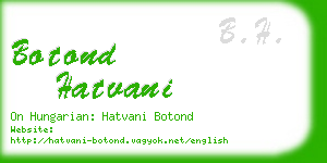 botond hatvani business card
